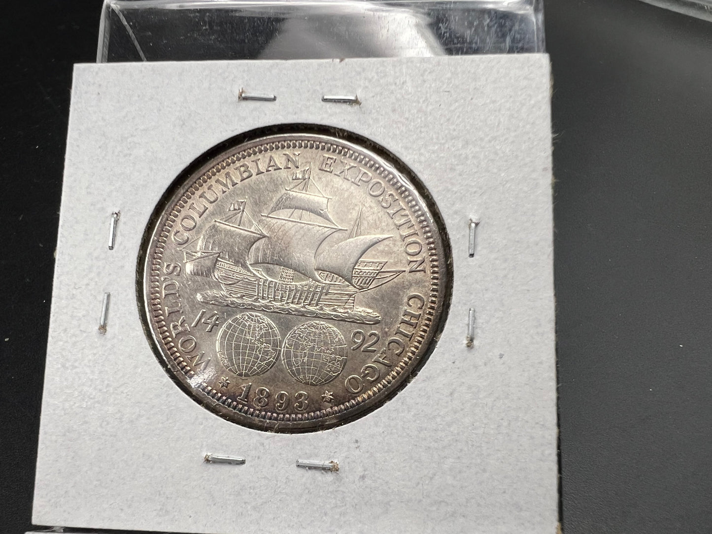 1893 50c Columbian Silver Half Dollar Coin Chicago World's Fair Commemorative Coin XF EF / AU #a