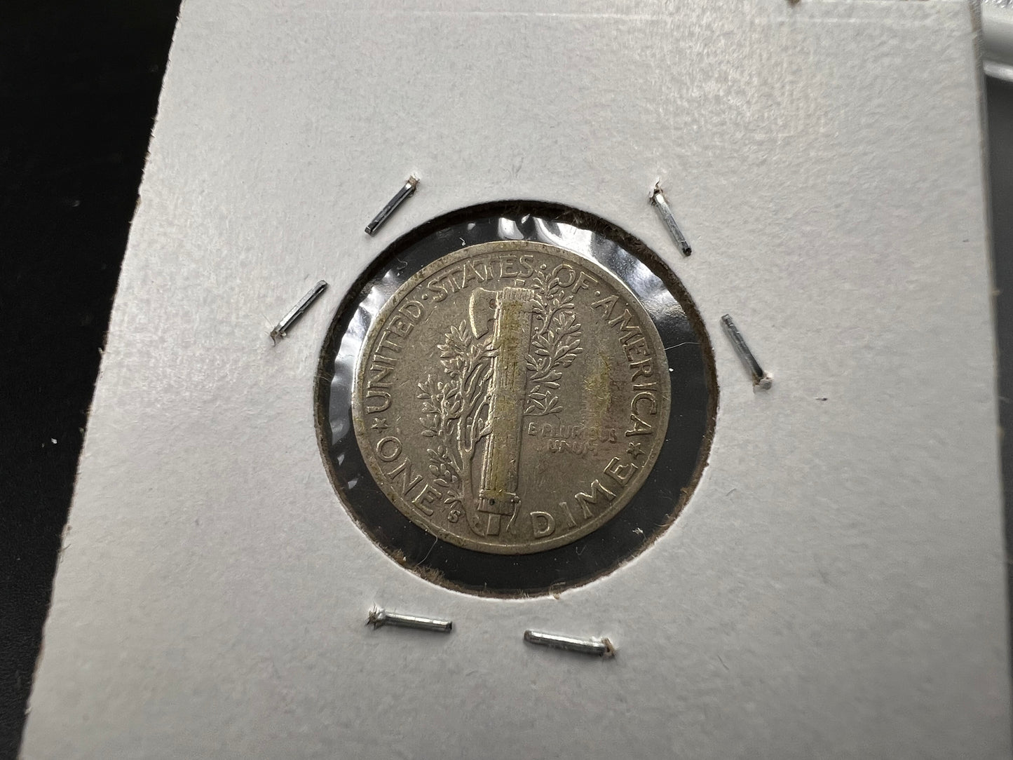 1945 S 10c Mercury Dime Coin XF / AU Neat Toning Toner #B