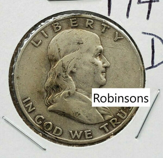 1963 D 50C Franklin Silver Half Dollar Single Coin