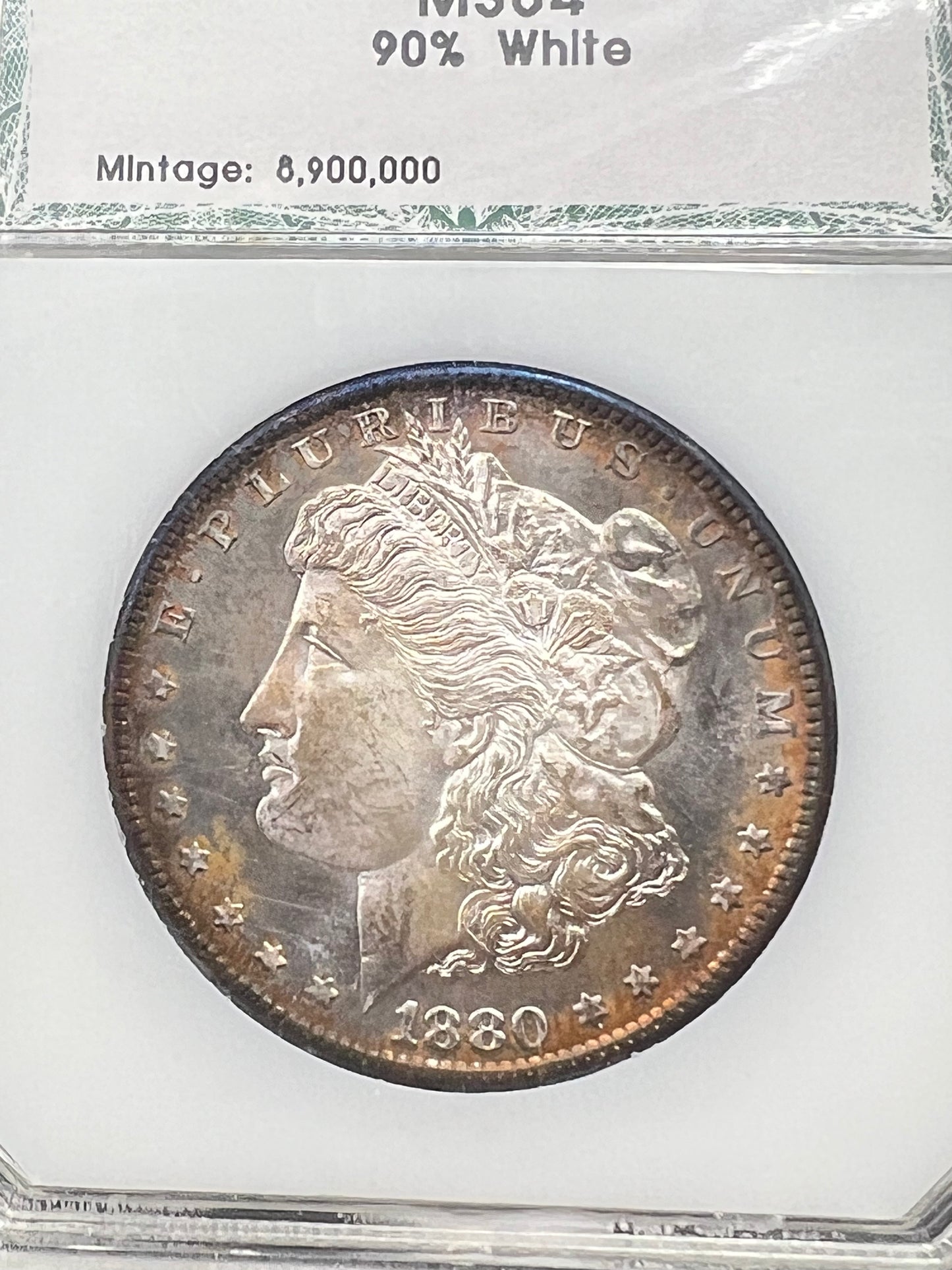 1880 S $1 Morgan Silver Dollar Coin PQ INCREADIBLE TONER Proof Like Obverse PCI MS64