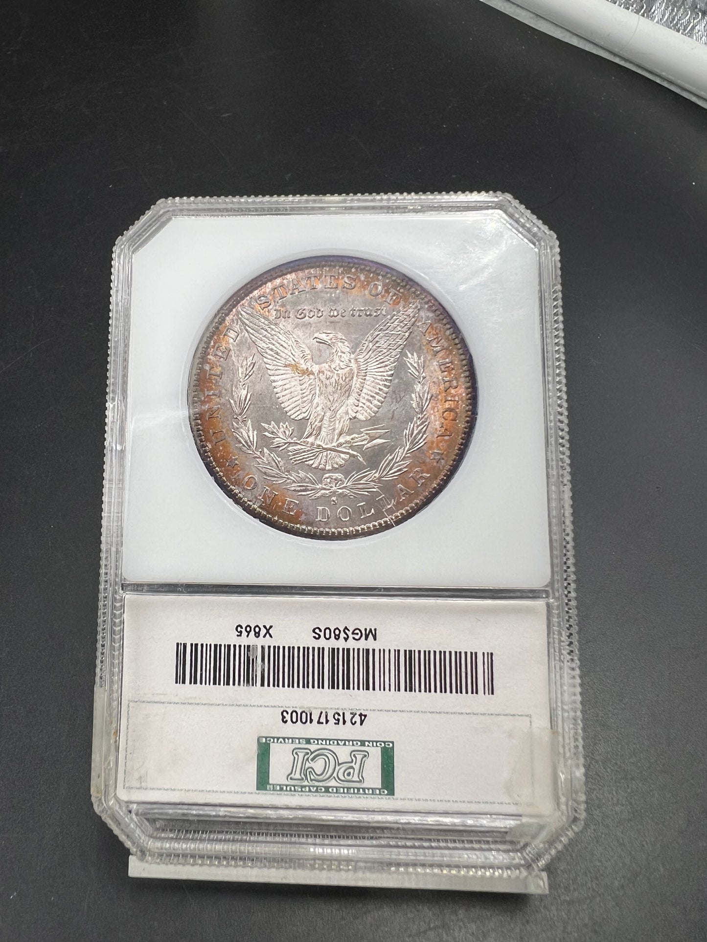 1880 S $1 Morgan Silver Dollar Coin PQ INCREADIBLE TONER Proof Like Obverse PCI MS64