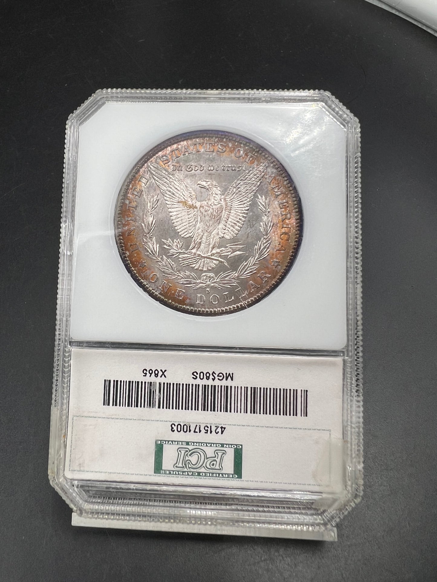 1880 S $1 Morgan Silver Dollar Coin PQ INCREADIBLE TONER Proof Like Obverse PCI MS64