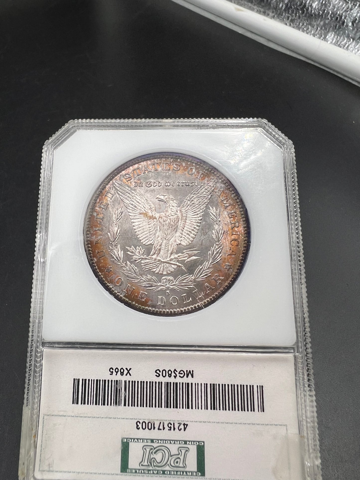 1880 S $1 Morgan Silver Dollar Coin PQ INCREADIBLE TONER Proof Like Obverse PCI MS64