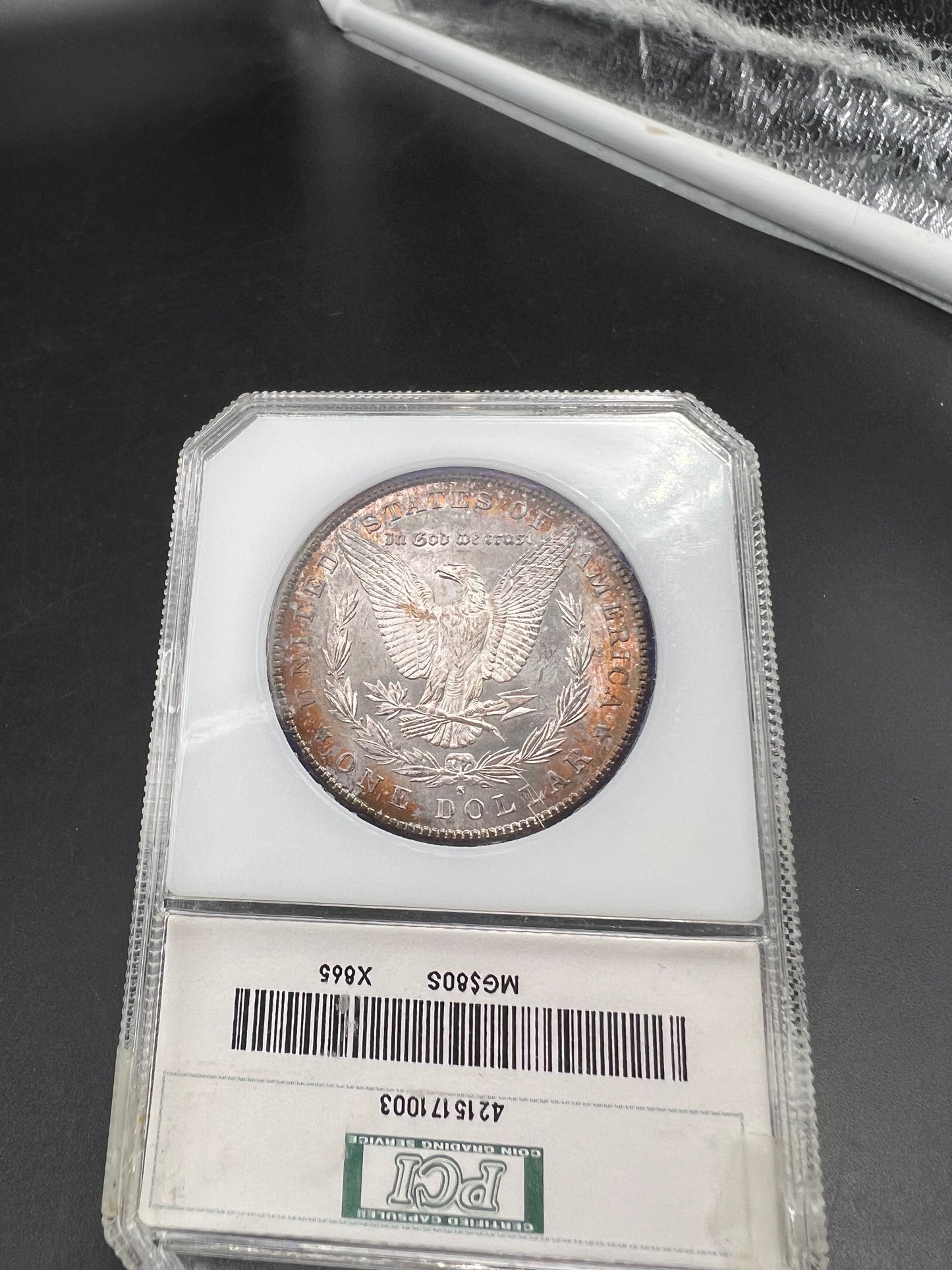 1880 S $1 Morgan Silver Dollar Coin PQ INCREADIBLE TONER Proof Like Obverse PCI MS64