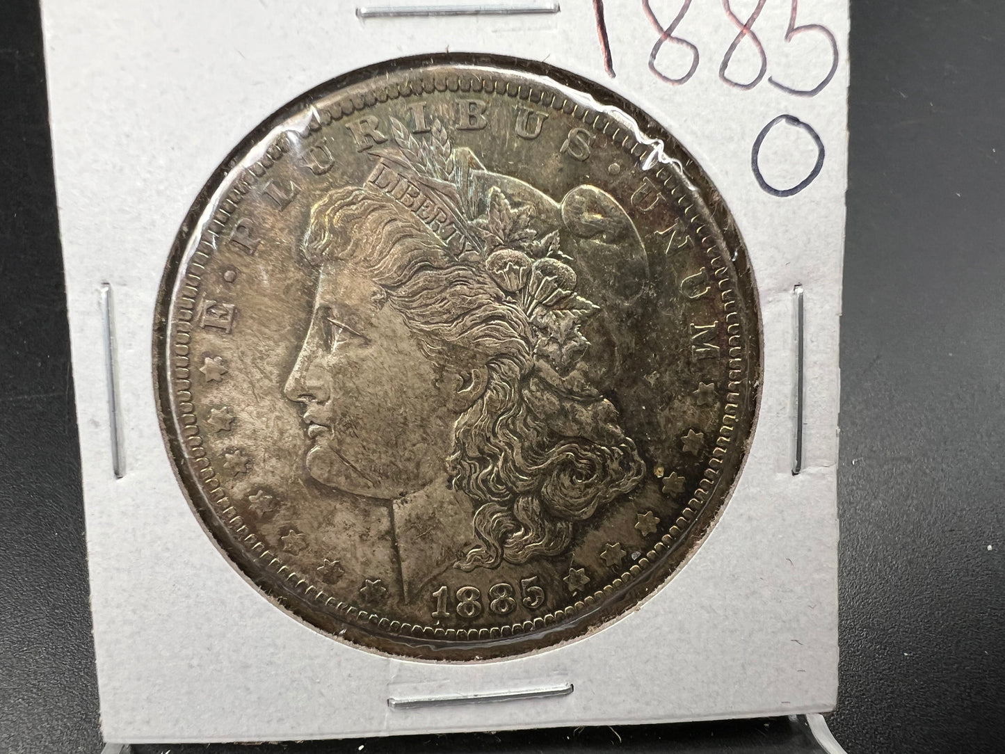 1885 O $1 Morgan Silver Dollar Coin CH BU PQ Toning Toner