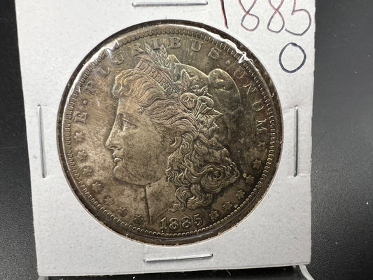 1885 O $1 Morgan Silver Dollar Coin CH BU PQ Toning Toner