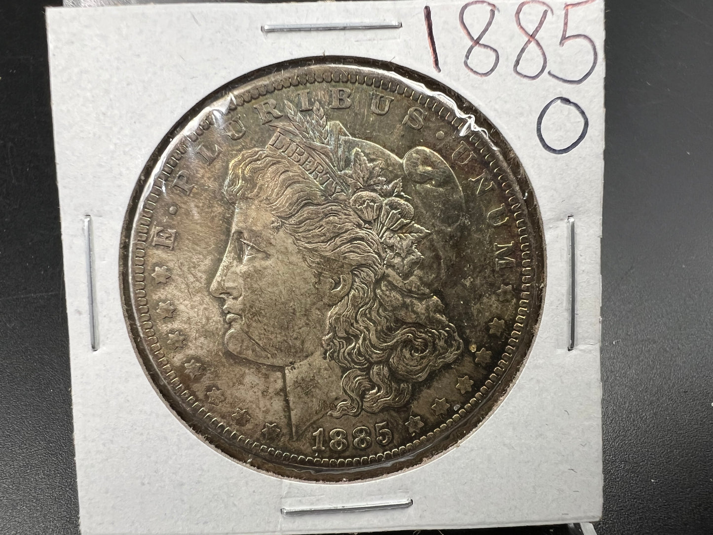 1885 O $1 Morgan Silver Dollar Coin CH BU PQ Toning Toner