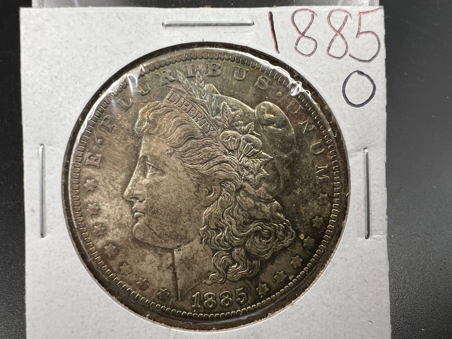 1885 O $1 Morgan Silver Dollar Coin CH BU PQ Toning Toner