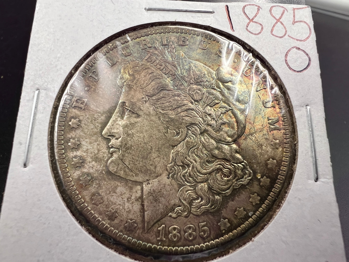 1885 O $1 Morgan Silver Dollar Coin CH BU PQ Toning Toner