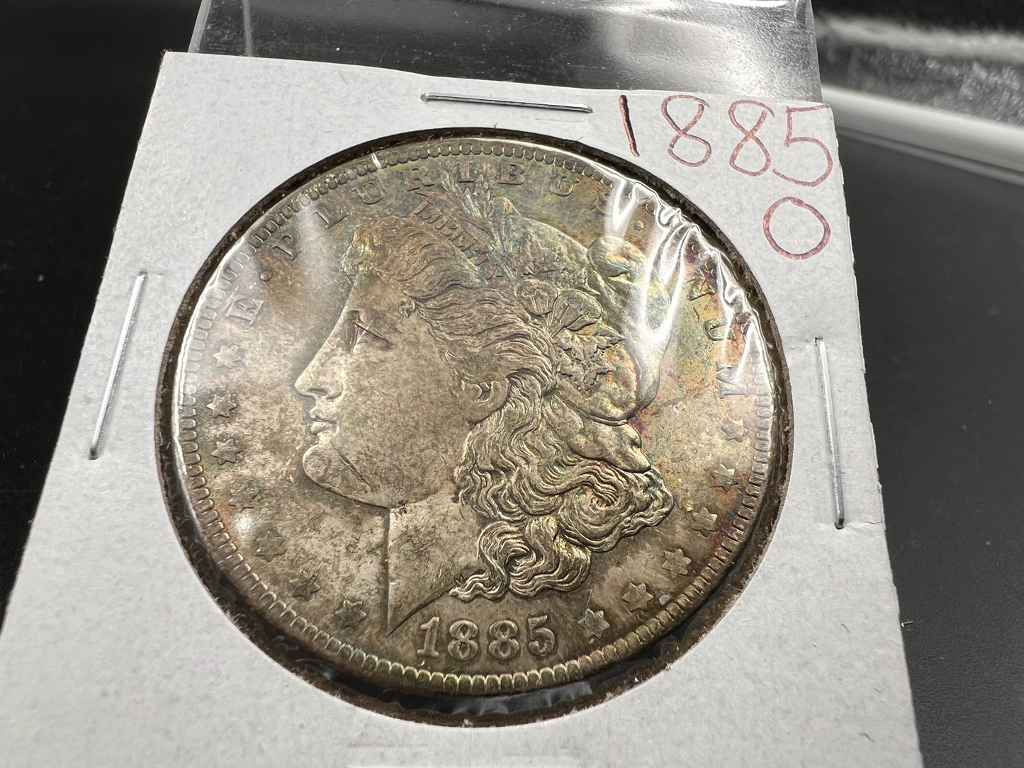 1885 O $1 Morgan Silver Dollar Coin CH BU PQ Toning Toner