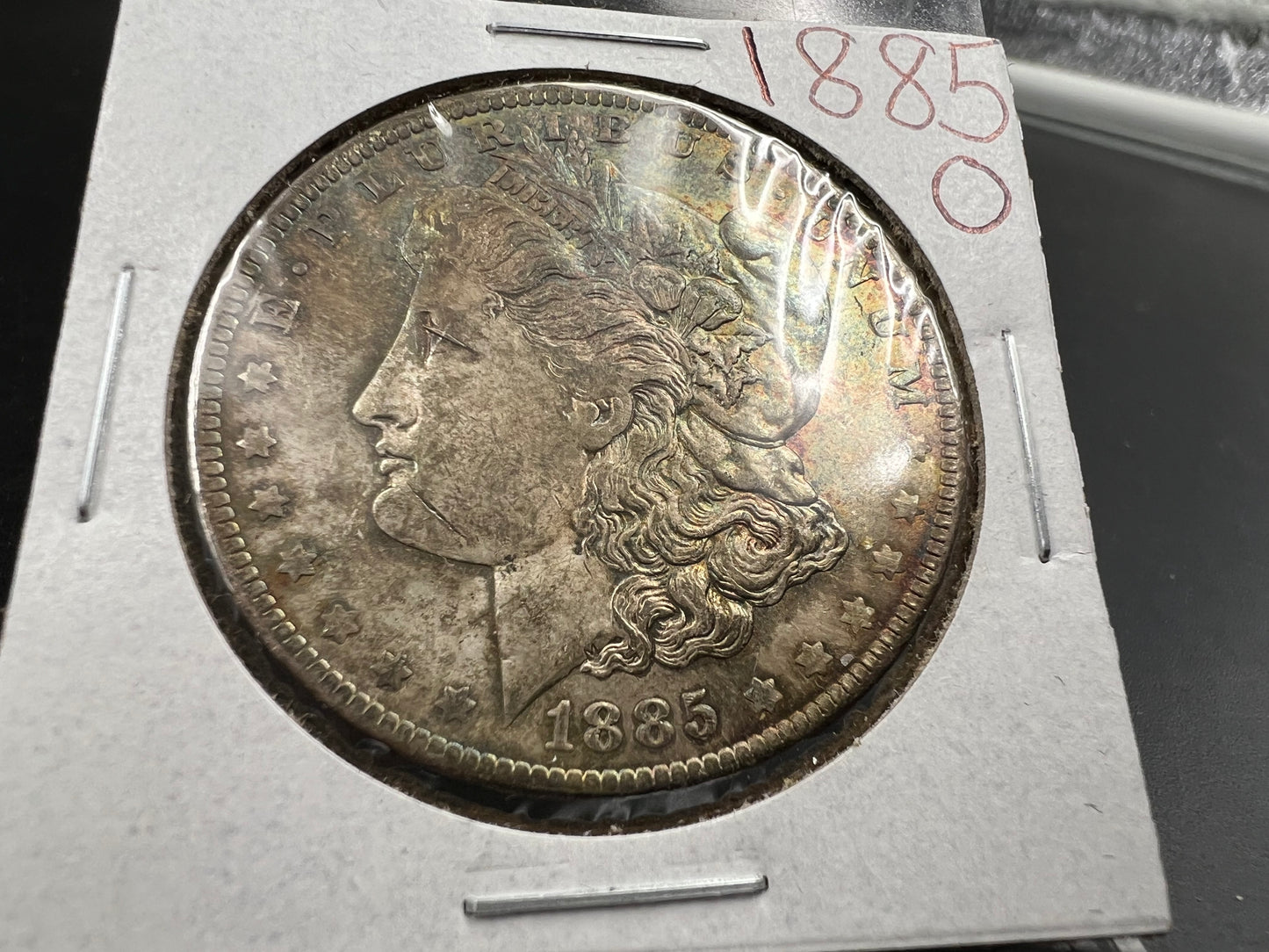 1885 O $1 Morgan Silver Dollar Coin CH BU PQ Toning Toner