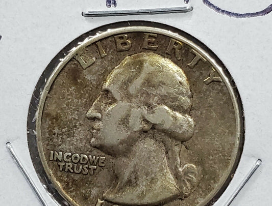1932 P 25C Washington 90% Silver Quarter Coin Circulated AG OR BETTER