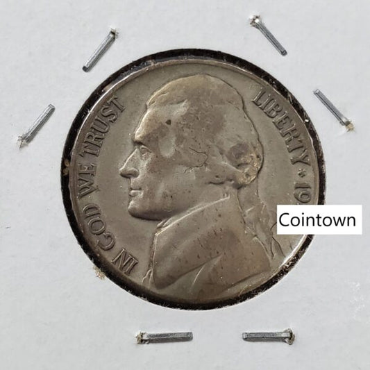 1944 S 5C Jefferson WW2 Silver War Nickel Coin Circulated