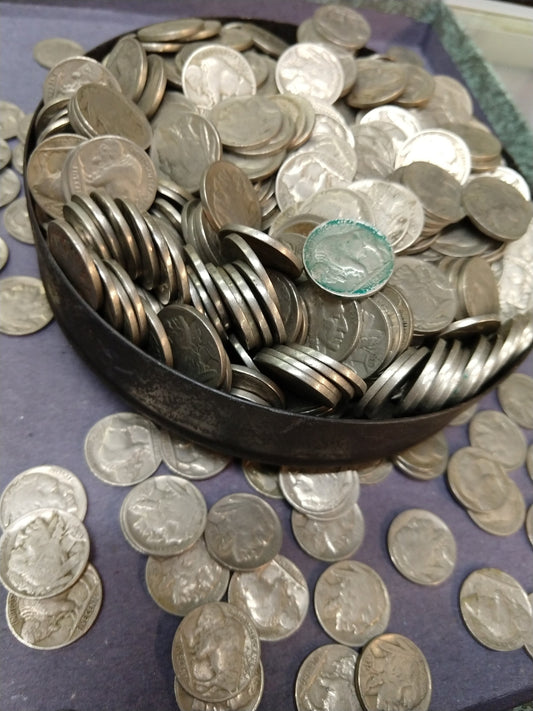 Full Date Buffalo Indian Nickel 40 Coin G+ Roll 1930s Dates Estate Hoard Lot