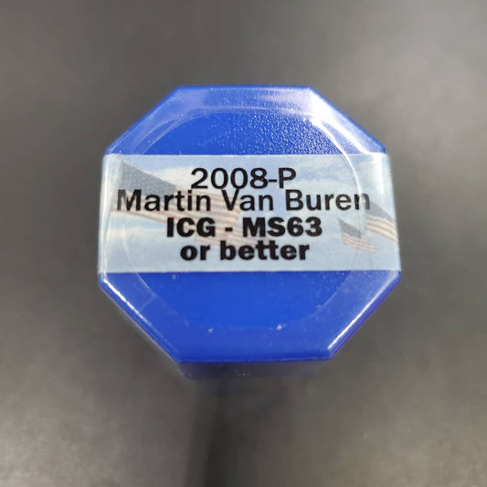 2008 P Martin Van Buren Presidential 20 Dollars Roll ICG MS63 or Better Presidential Dollar Coins (Sealed Tube)