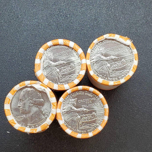 1 Unopened Bank Uncirculated Roll new 2021 P Philadelphia Mint Washington Crossing The Delaware Quarters OBW