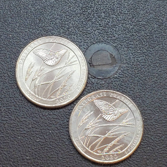 1 Unopened Bank Uncirculated Roll new 2020 P Philadelphia Mint Tallgrass Prairie Quarters OBW