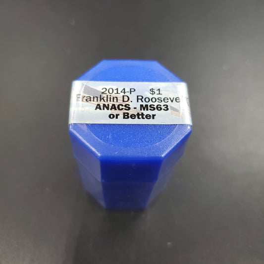 2014 P Franklin D. Roosevelt Presidential 20 Dollars Roll ANACS MS63 or Better Presidential Dollar Coins (Sealed Tube)