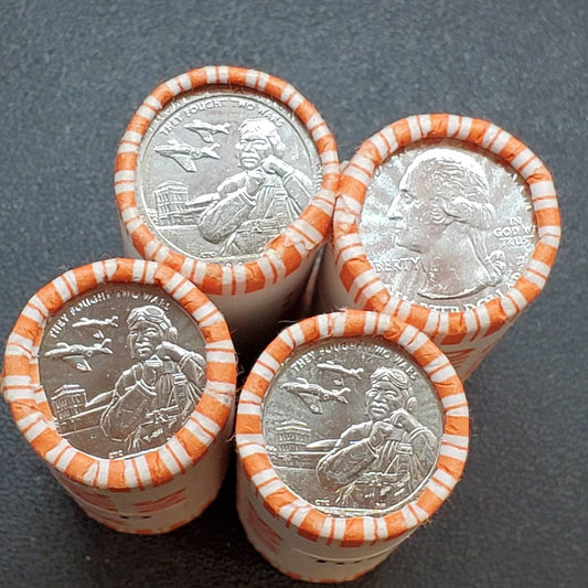 1 Unopened Bank Uncirculated Roll new 2021 D Denver Mint  Tuskegee Quarters OBW