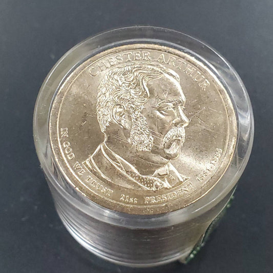 2012 P Chester Arthur Presidential 12 Dollars Roll Presidential Dollar Coins (Sealed Tube)