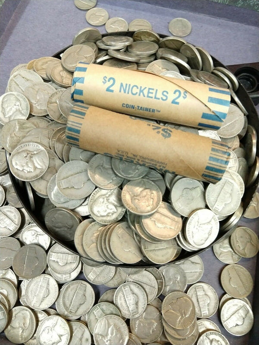 1946 - 1956 Jefferson Nickel 40 Coin Roll Avg Circ VG+ Copper-Nickel Pre 1956 Nickels - 1940 & 1941 coins possible!