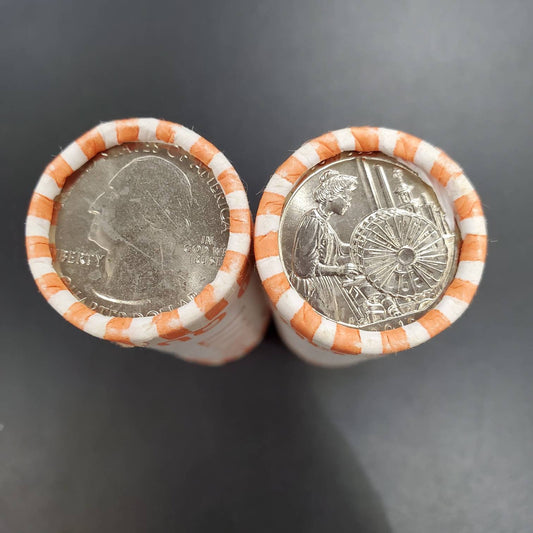 1 Unopened Bank Uncirculated Roll 2019 P Lowell National Historical Park" America the Beautiful " Quarters OBW