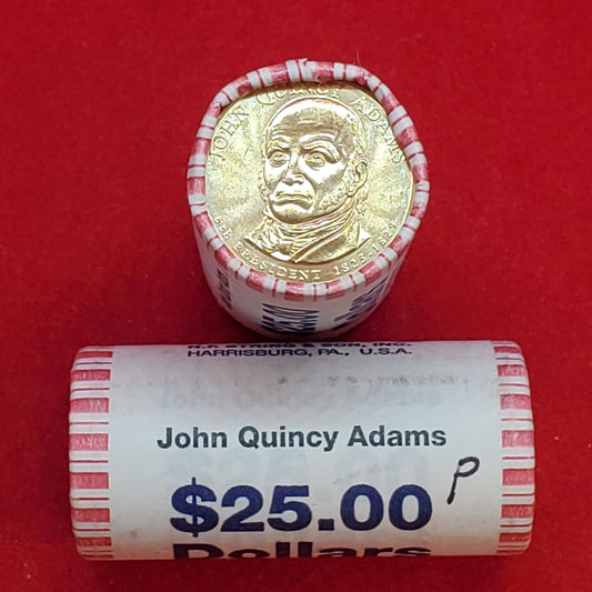 2008 P John Quincy Adams Presidential Dollar Roll of 25 Coins Uncirculated Unopened