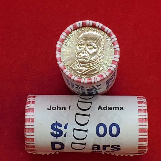 2008 D John Quincy Adams Presidential Dollar Roll of 25 Coins Uncirculated Unopened
