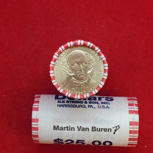2008 P Martin Van Buren Presidential Dollar Roll of 25 Coins Uncirculated Unopened