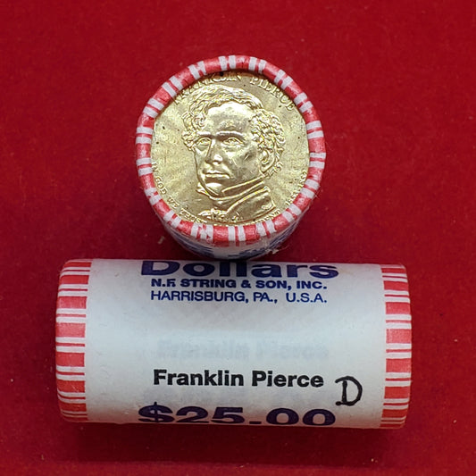 2010 D Franklin Pierce Presidential Dollar Roll of 25 Coins Uncirculated Unopened
