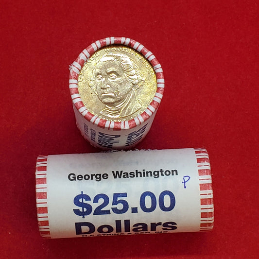 2007 P George Washington Presidential Dollar Roll of 25 Coins Uncirculated Unopened