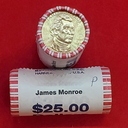 2008 P James Monroe Presidential Dollar Roll of 25 Coins Uncirculated Unopened