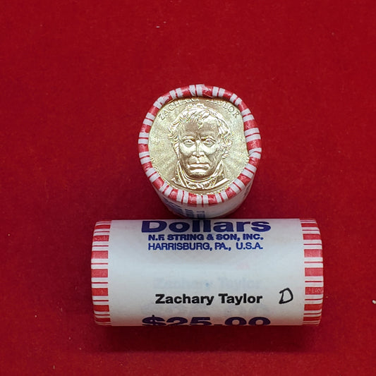 2009 D Zachary Taylor Presidential Dollar Roll of 25 Coins Uncirculated Unopened