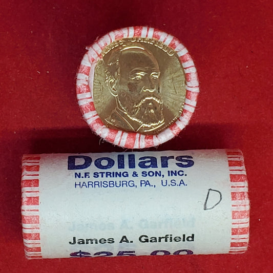 2011 D James Garfield Presidential Dollar Roll of 25 Coins Uncirculated Unopened