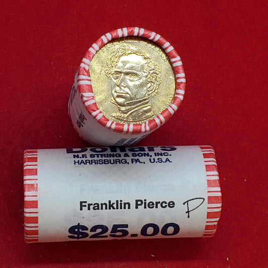 2010 P Franklin Pierce Presidential Dollar Roll of 25 Coins Uncirculated Unopened