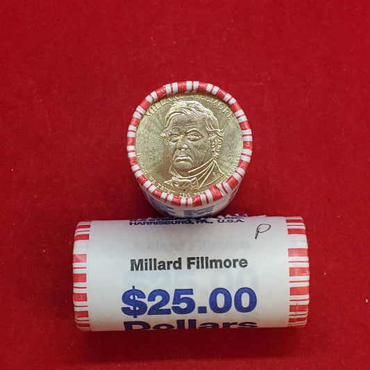 2010 P Millard Fillmore Presidential Dollar Roll of 25 Coins Uncirculated Unopened