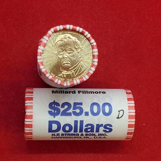 2010 D Millard Fillmore Presidential Dollar Roll of 25 Coins Uncirculated Unopened