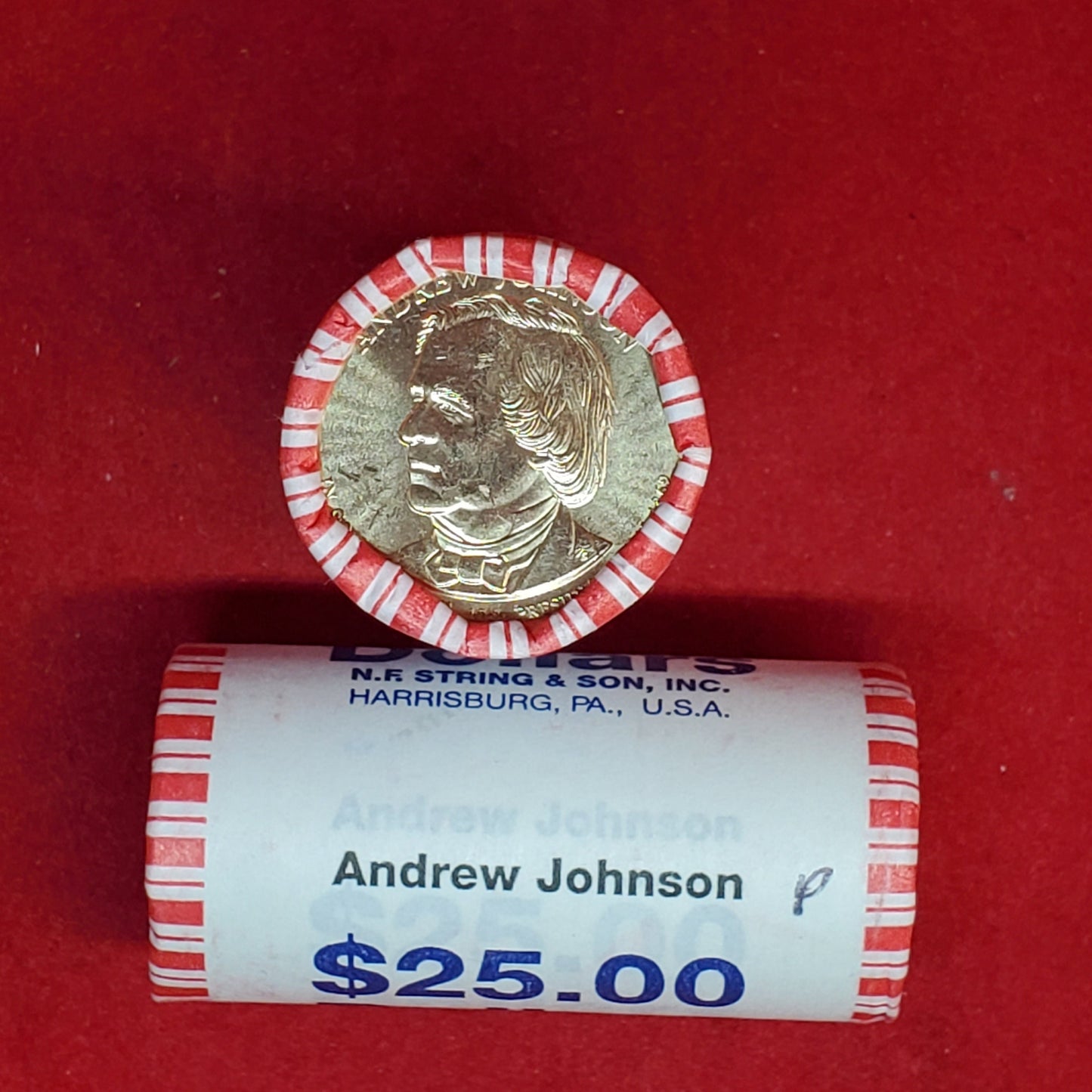 2011 P Andrew Johnson Presidential Dollar Roll of 25 Coins Uncirculated Unopened