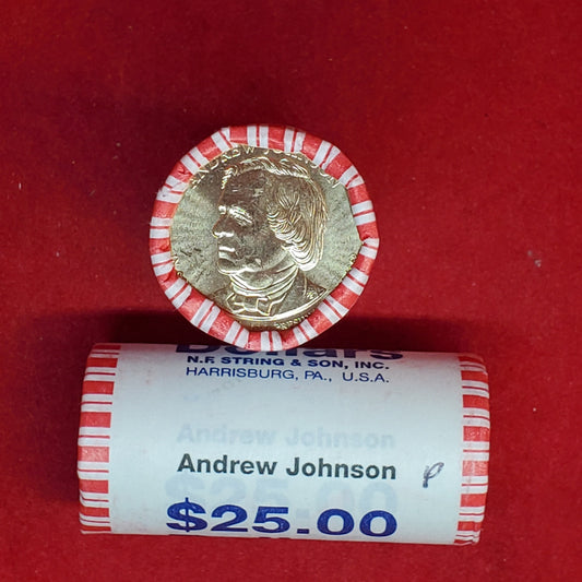2011 P Andrew Johnson Presidential Dollar Roll of 25 Coins Uncirculated Unopened