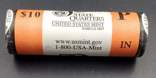 1 Unopened US Mint WRAPPED Uncirculated Roll 2002 P Indiana Statehood Quarters OBW 40 coins