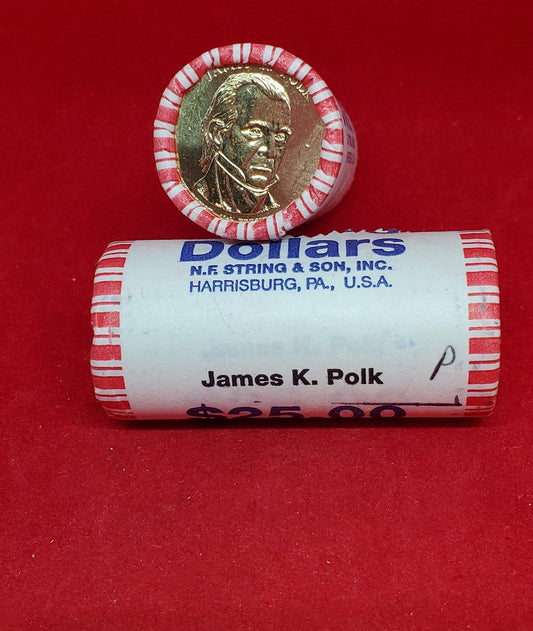 2009 P James K Polk Presidential Dollar Roll of 25 Coins Uncirculated Unopened