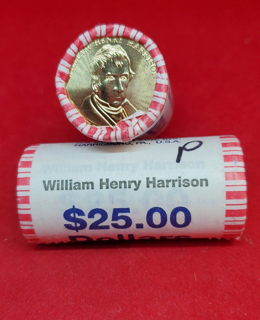 2009 P William H. Harrison Presidential Dollar Roll of 25 Coins Uncirculated Unopened