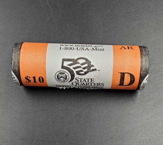 1 Unopened US Mint Uncirculated Roll 2003 D Arkansas Statehood Quarters OBW 40 coins