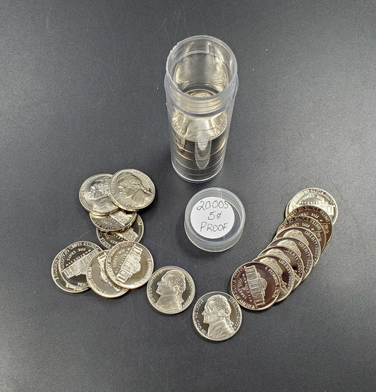 2000 S Proof Jefferson Nickel Roll 40 Coins Uncirculated