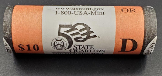 1 Unopened US Mint Uncirculated Roll 2005 D Oregon Statehood Quarters OBW 40 coins
