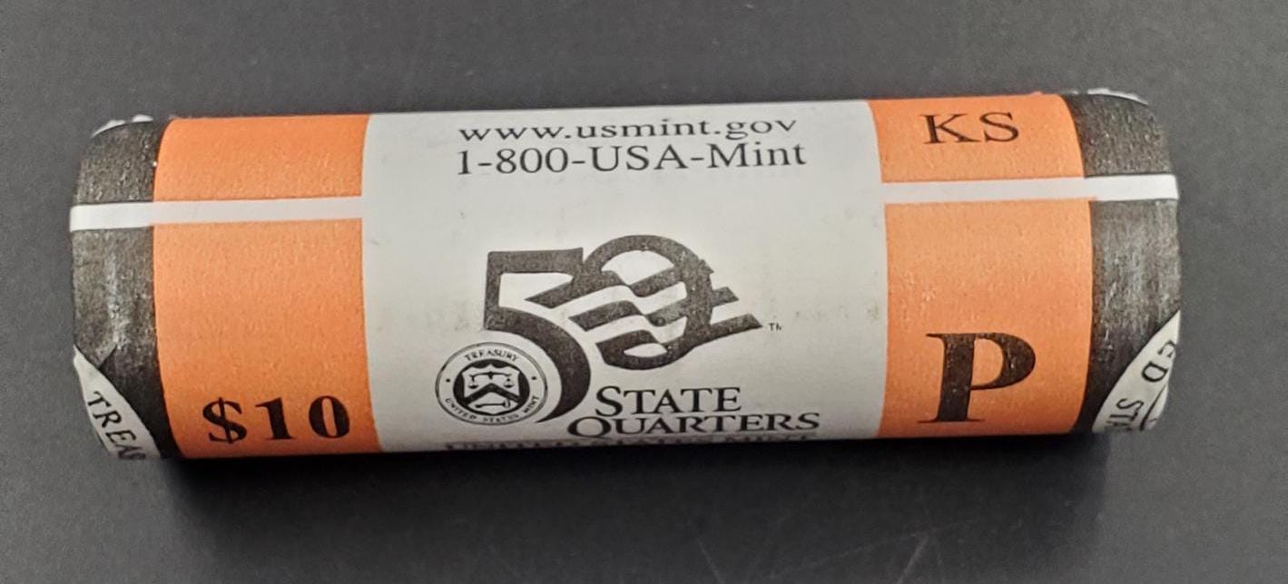 1 Unopened US Mint Uncirculated Roll 2005 P Kansas Statehood Quarters OBW 40 coins
