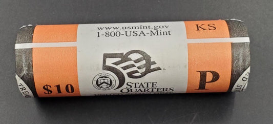 1 Unopened US Mint Uncirculated Roll 2005 P Kansas Statehood Quarters OBW 40 coins