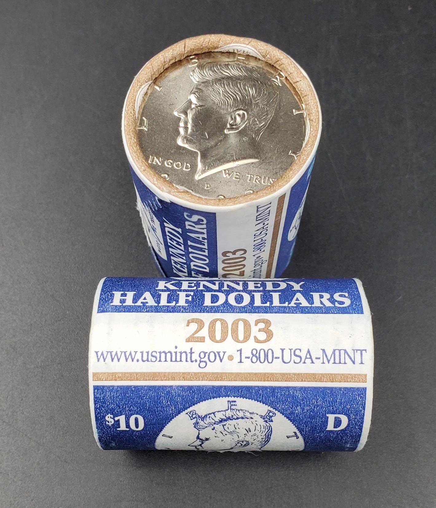 2003 D 20-coin Kennedy 50c Half Dollar Clad Coin OWB US Mint Roll Torn Wrapper (Head or Tail)