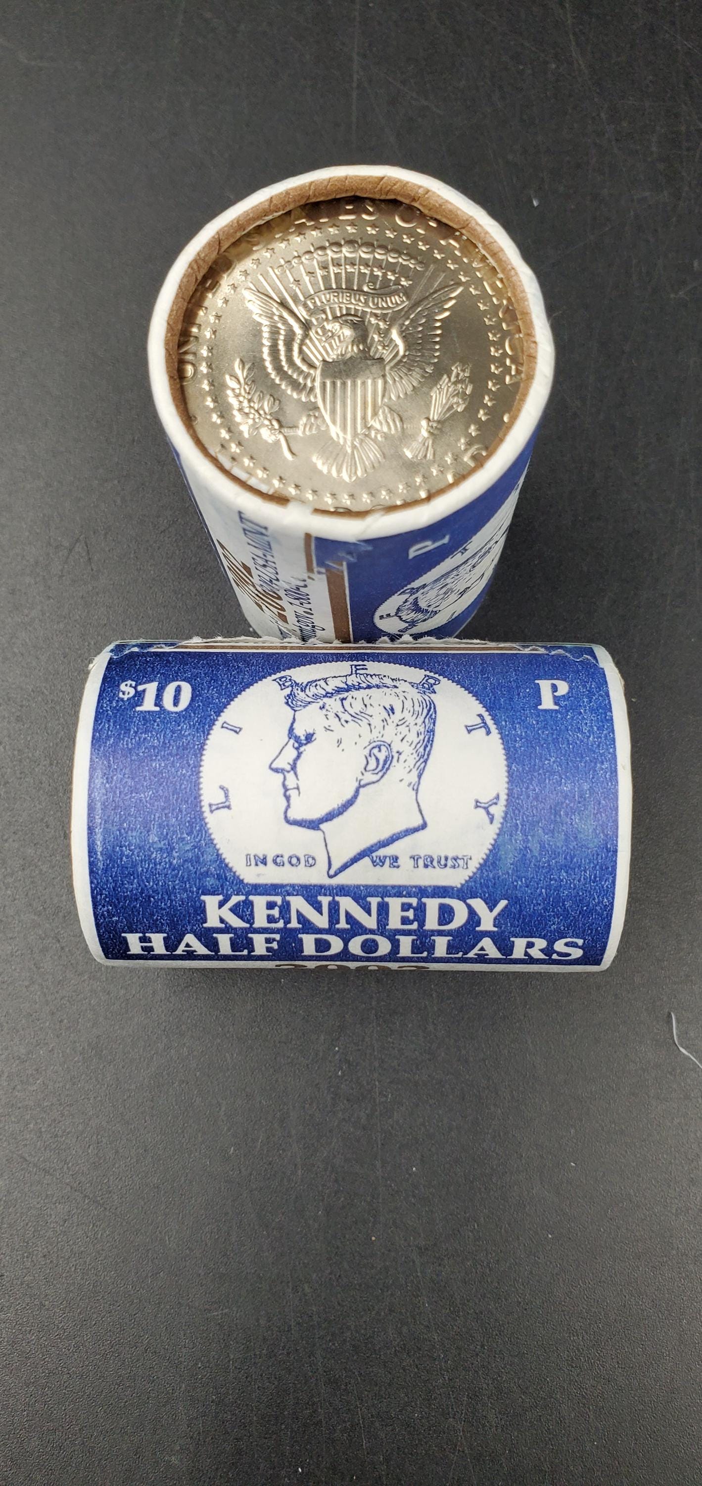 1 Unopened 2002 P 20 coin Kennedy 50c Half Dollar Clad Coin OWB Bank Roll (Head or Tail)