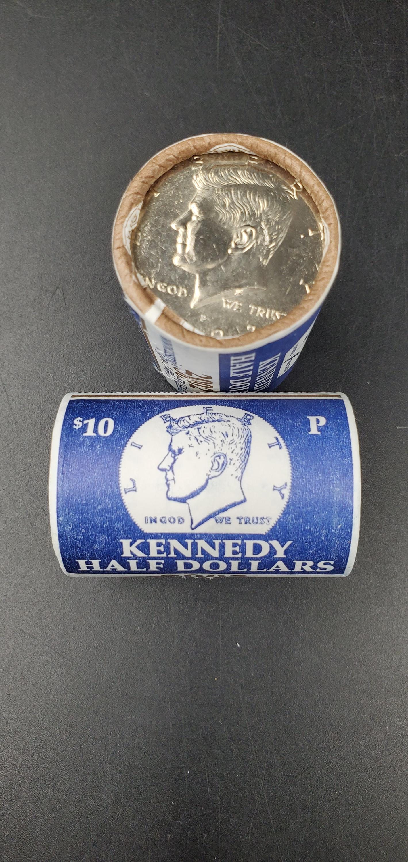 1 Unopened 2002 P 20 coin Kennedy 50c Half Dollar Clad Coin OWB Bank Roll (Head or Tail)